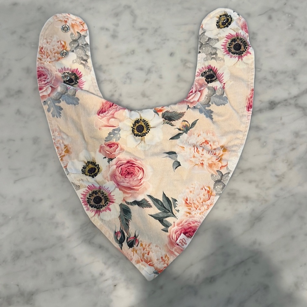 Posh Peanut floral bib
